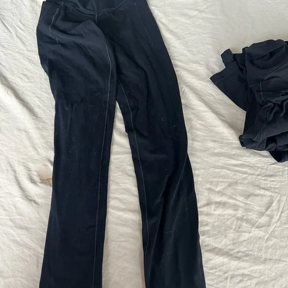 Aerie Black Bootcut/HiRise 7/8 sm/petite 3 pair Leggings - Picture 5 of 5